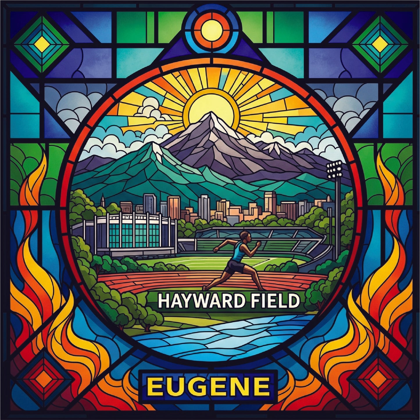 Eugene Oregon Stained Glass Magnet