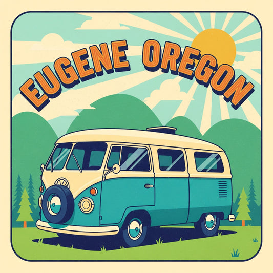 Eugene Oregon VW Bus Magnet